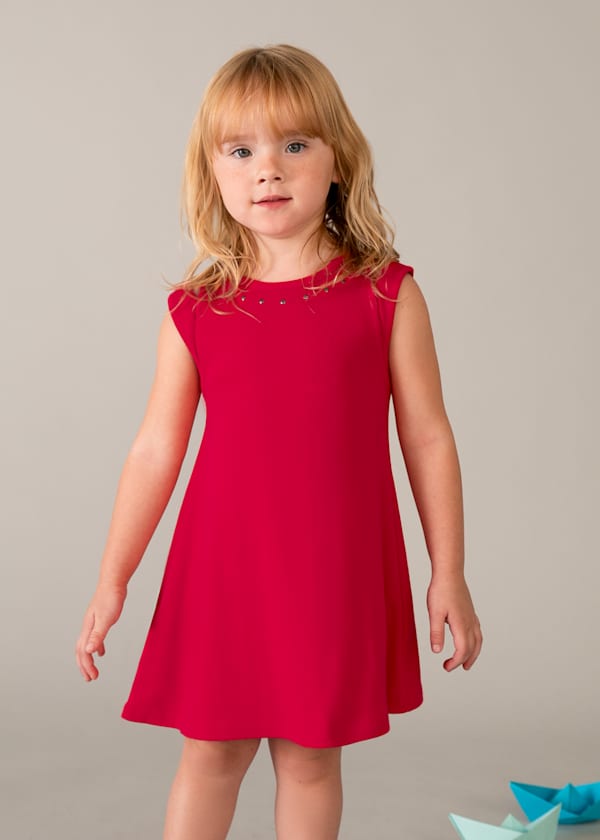 Red Shoulder Cut Out Dress