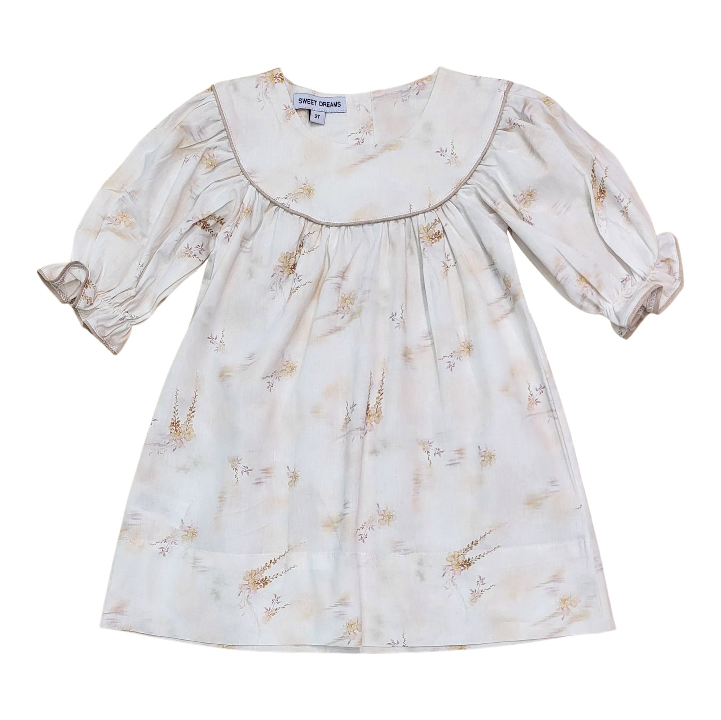 Olivia Orchid Floral Taupe Dress