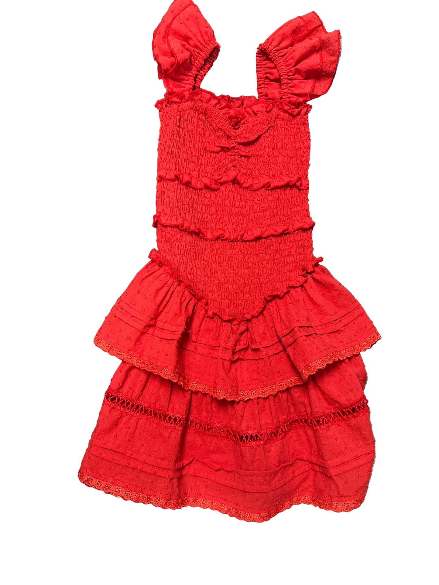 Red Swiss Dot Claudia Dress