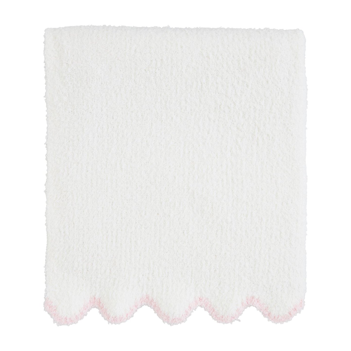 Pink Scallop Chenille Blanket