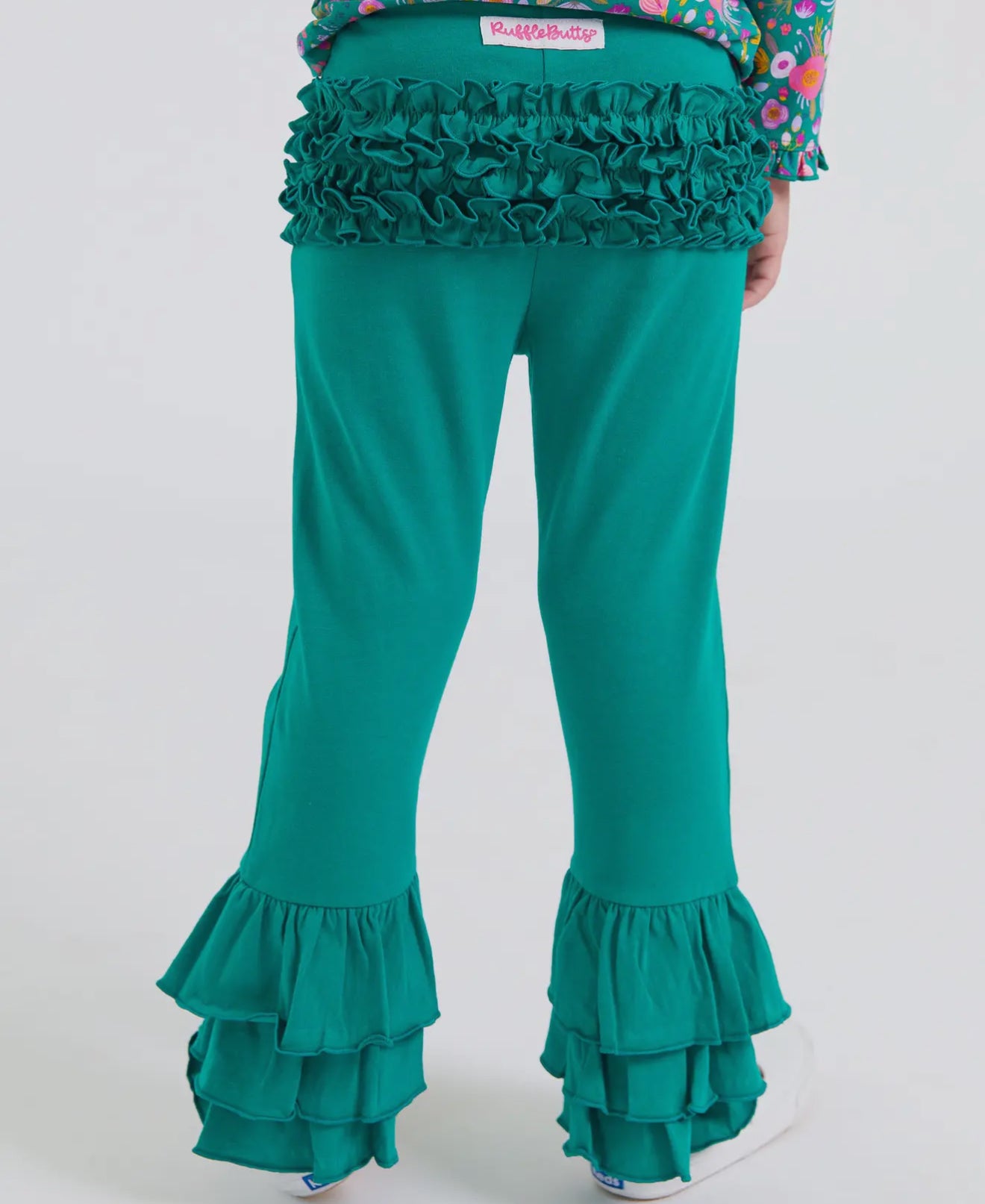 Emerald Green Ruffle Flare Pants