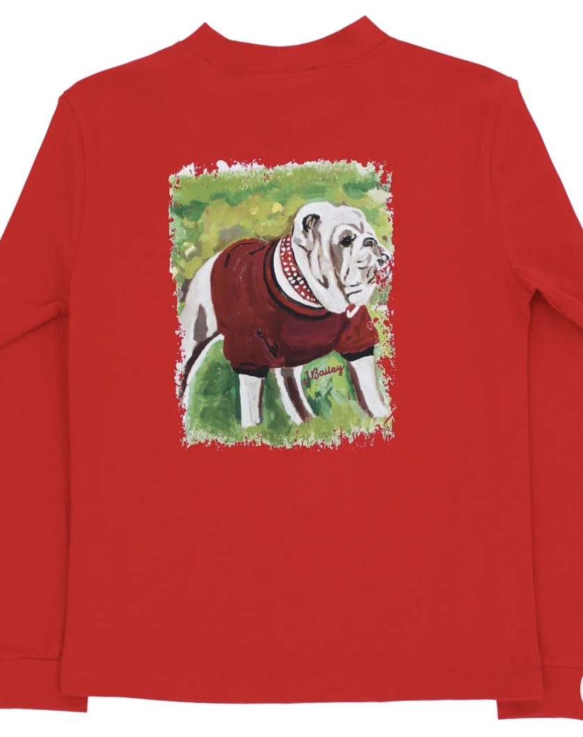 L/S Logo Tee, Dawg/Red