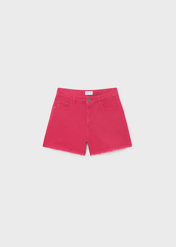 Girls Red Twill Shorts