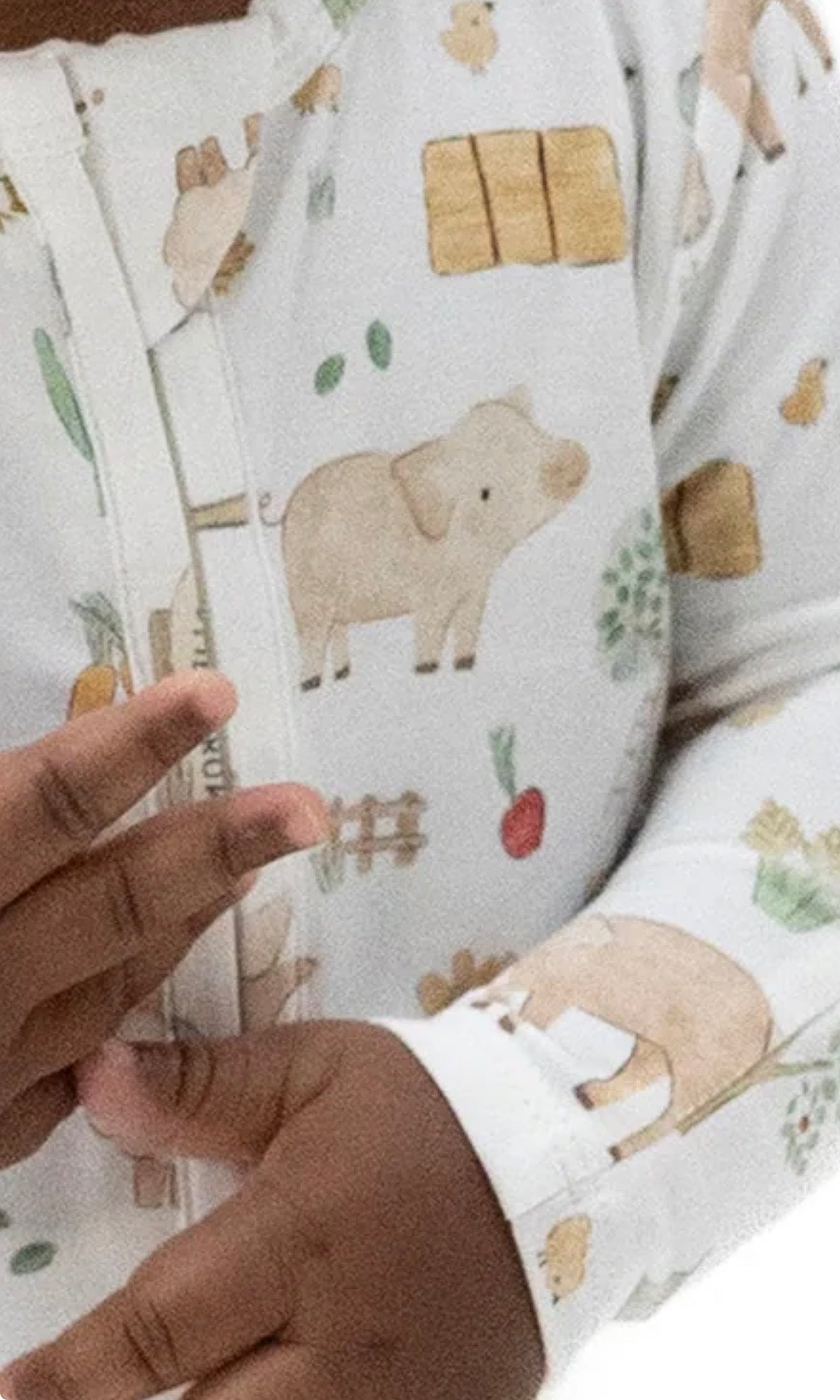 Cute Farm Animals Uni- 2 Way Zipper Footie