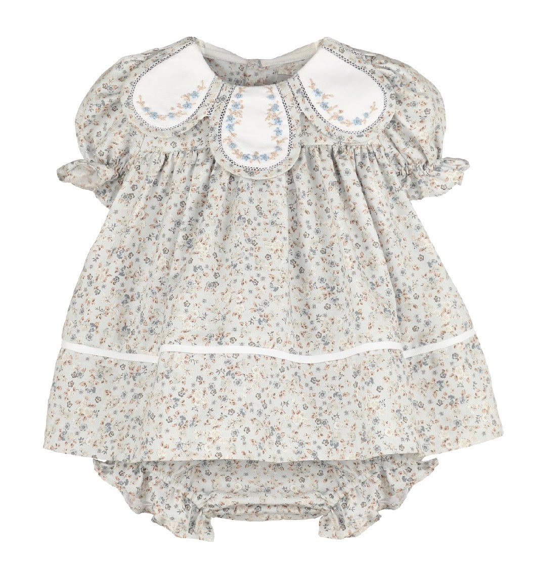 Blue Floral Dress + Bloomer