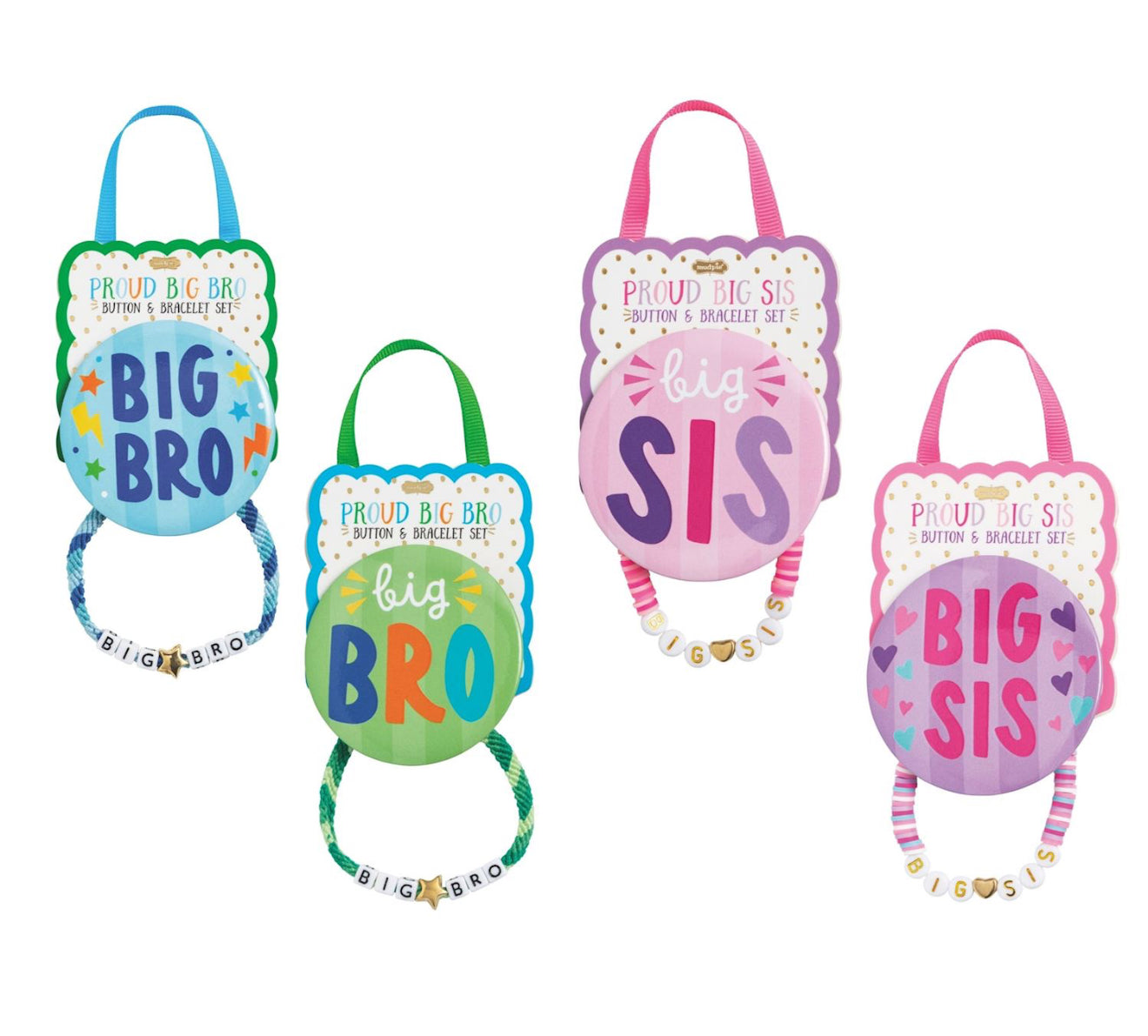 Big Bro Big Sis Button and Bracelet Set