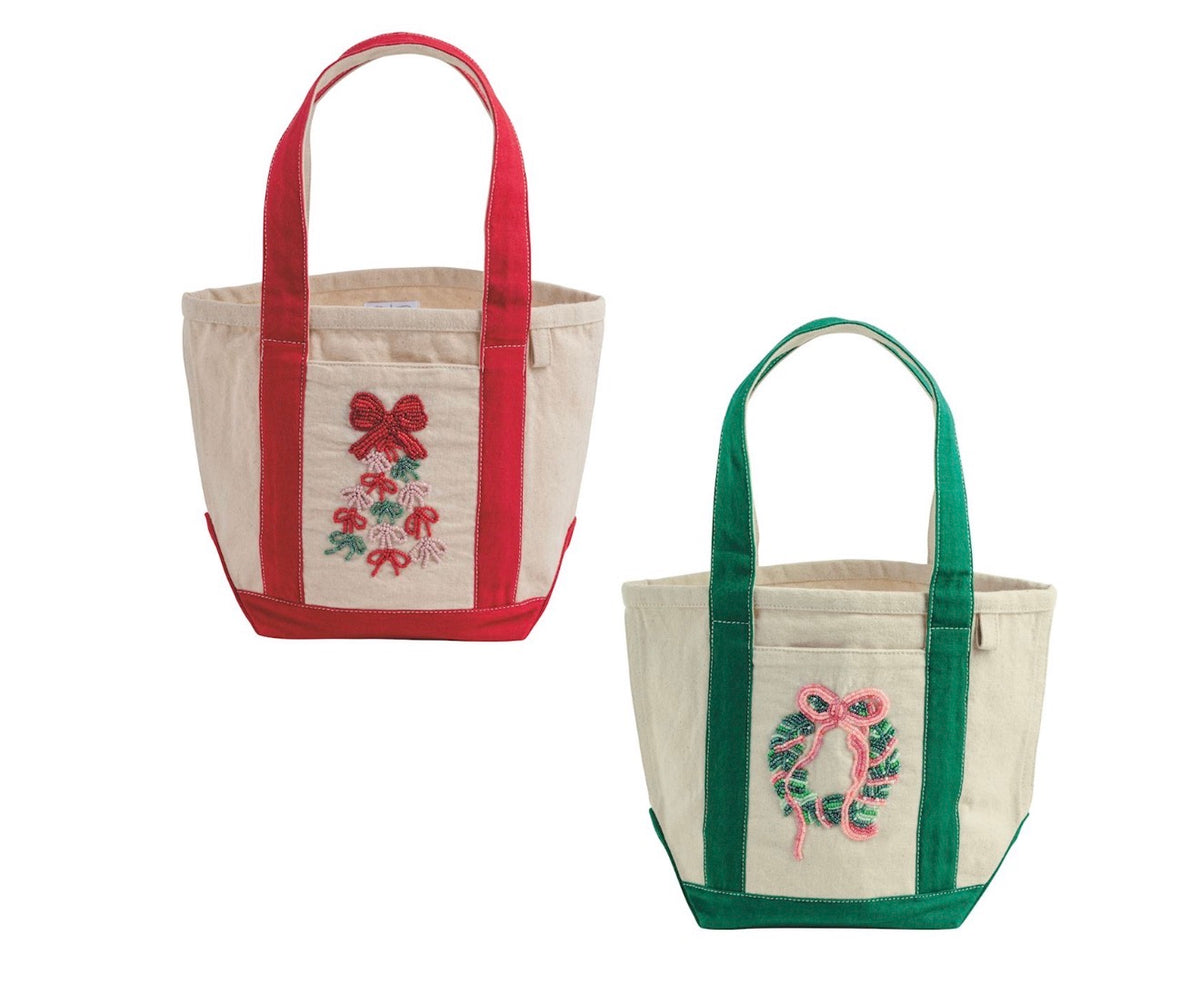 Holiday Beaded Mini Tote