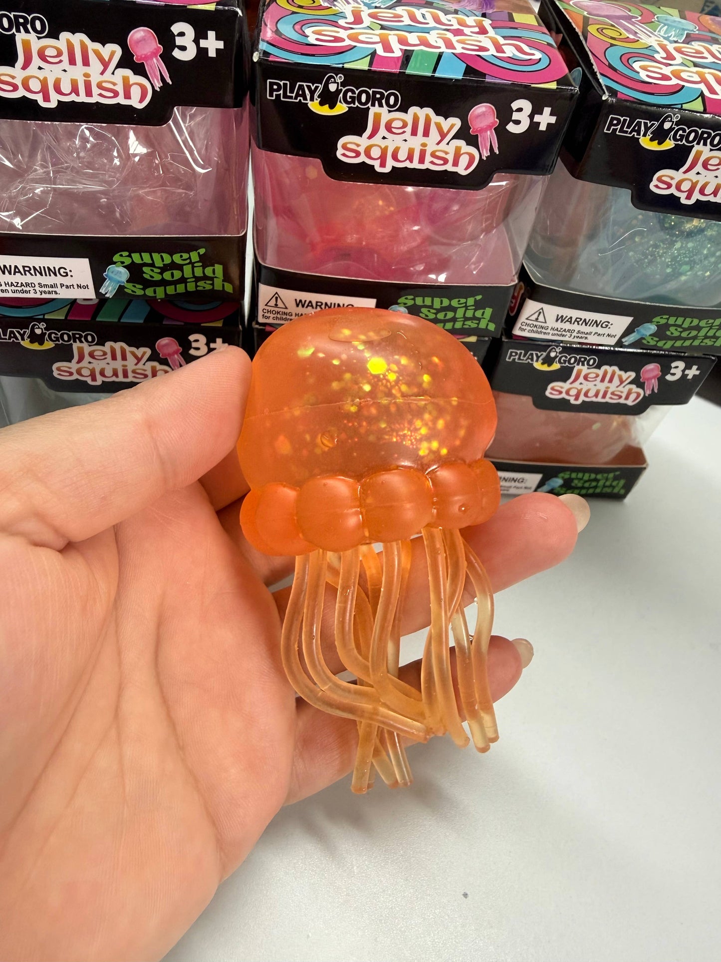 Sequin Glitter jellyfish squishy sensory toy-no brand