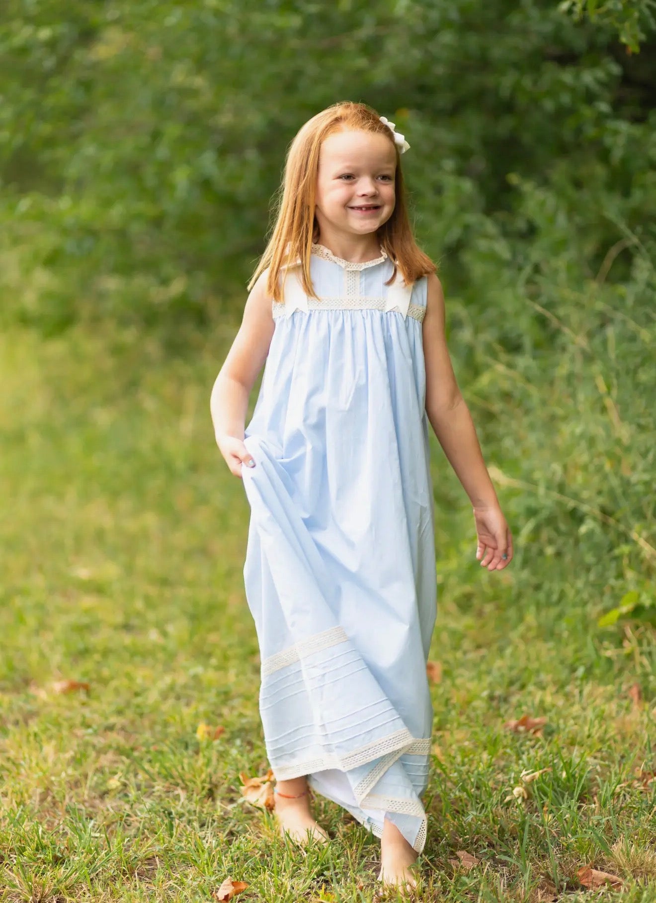 Cambridge Blue Sleeveless Heirloom Dress