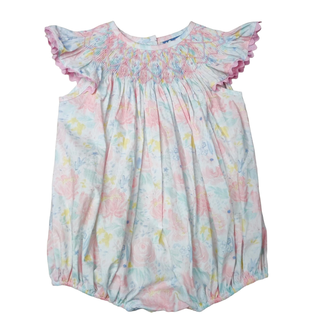 Pastel Floral Smocked Bubble