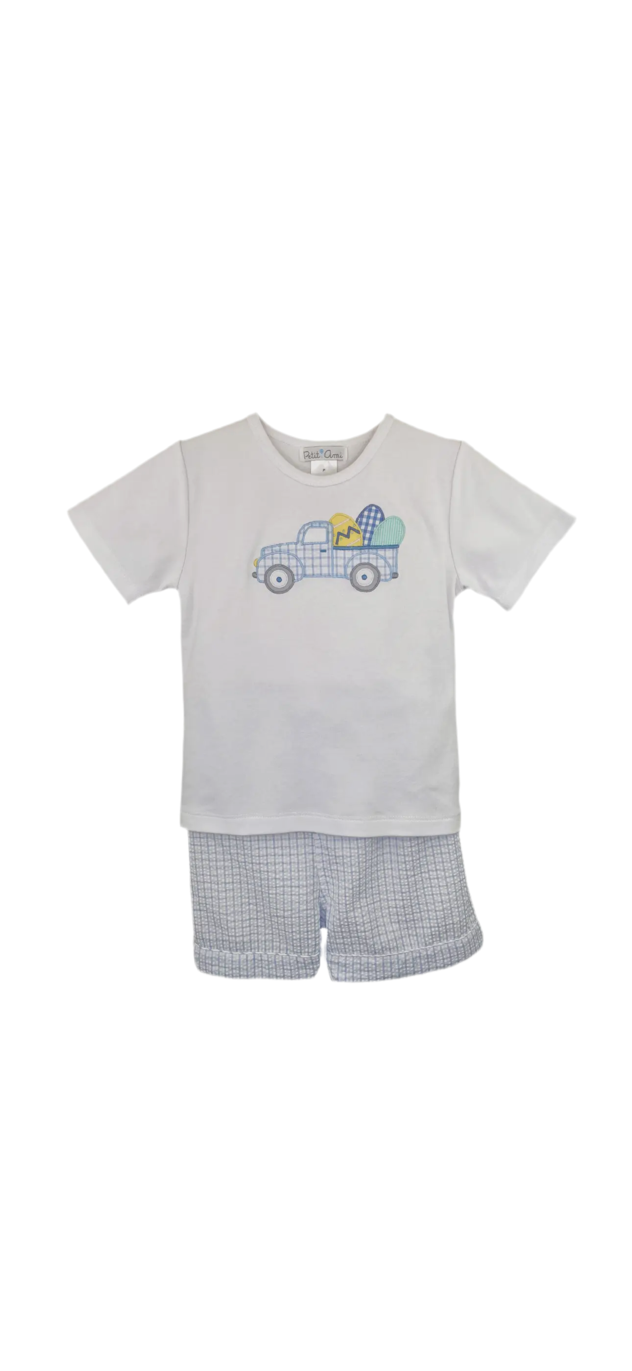 Short Set With Truck Appliqué