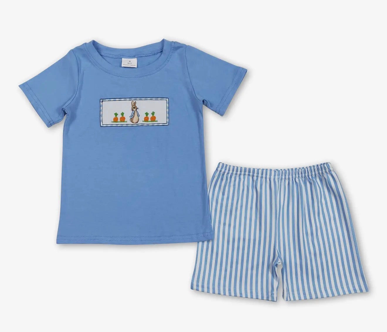 Light Blue Rabbit Carrot Short Set