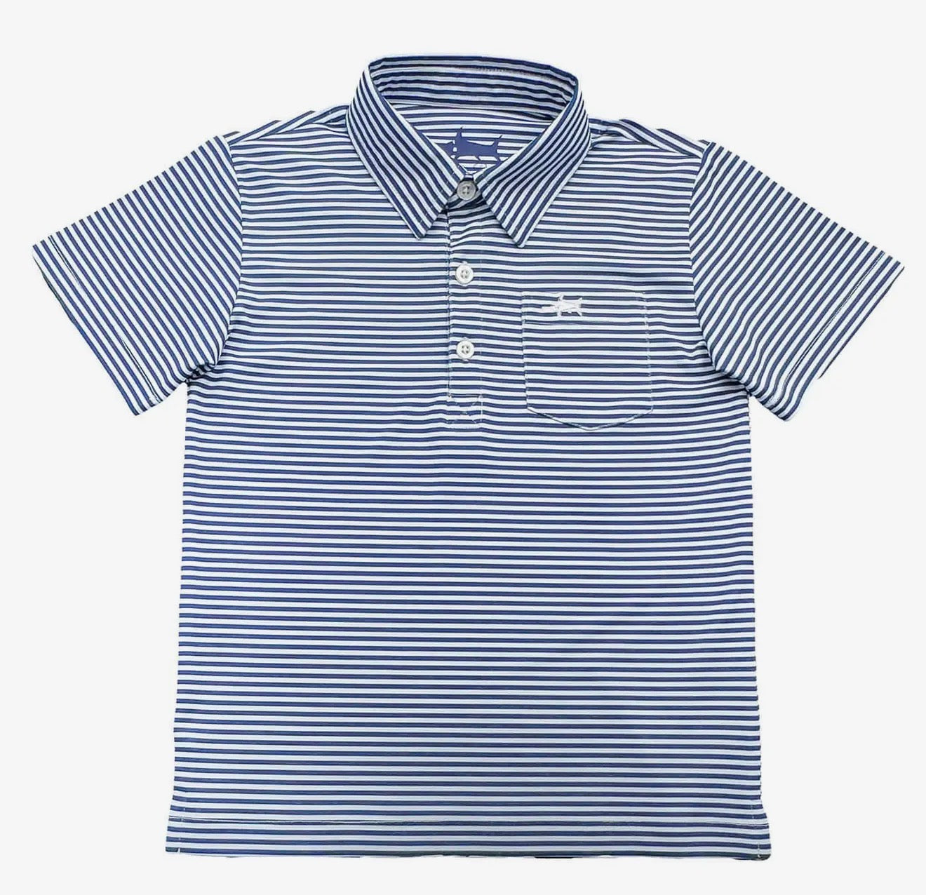 Inshore Boys Performance Polo Navy Stripe