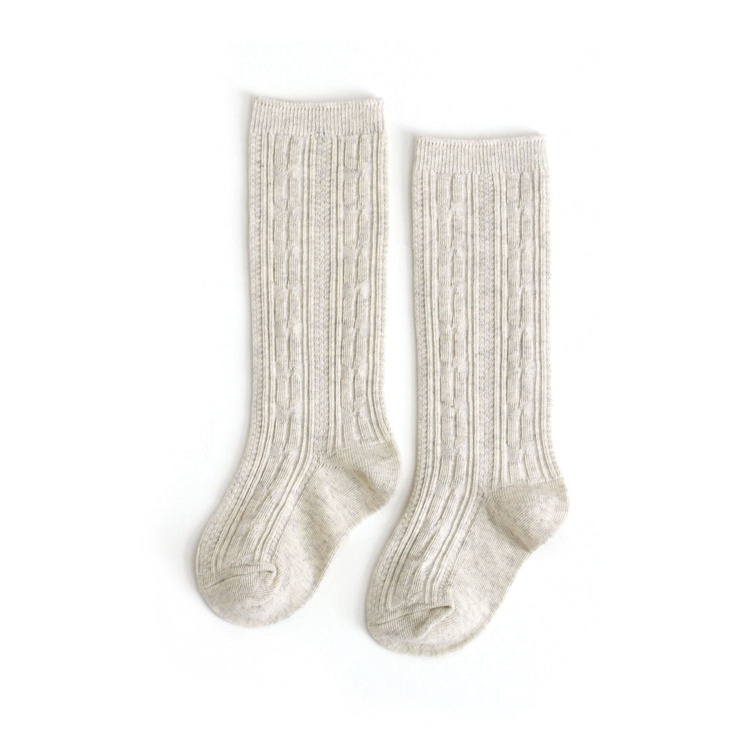 Heathered Ivory Cable Knit Knee High