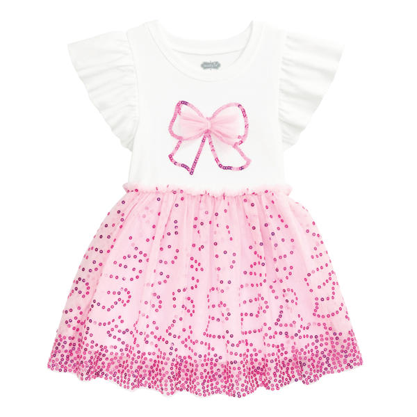 Mesh Bow Sequin TuTu Dress