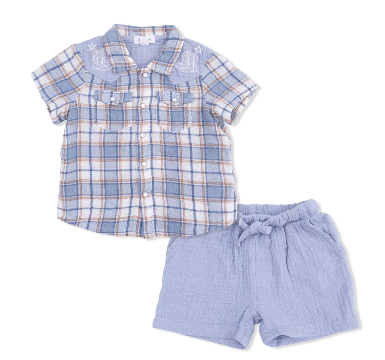 Western Plaid Short Set