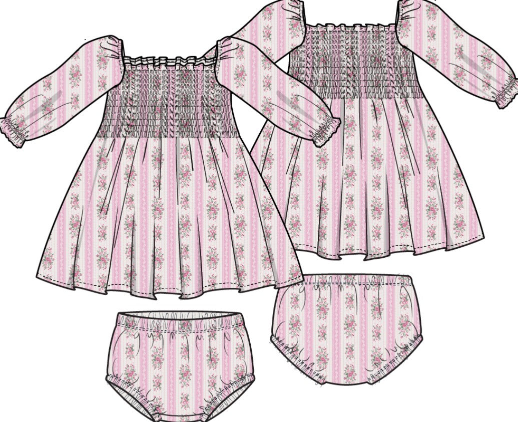 Bella Rose Jennifer Dress and Bloomer Set