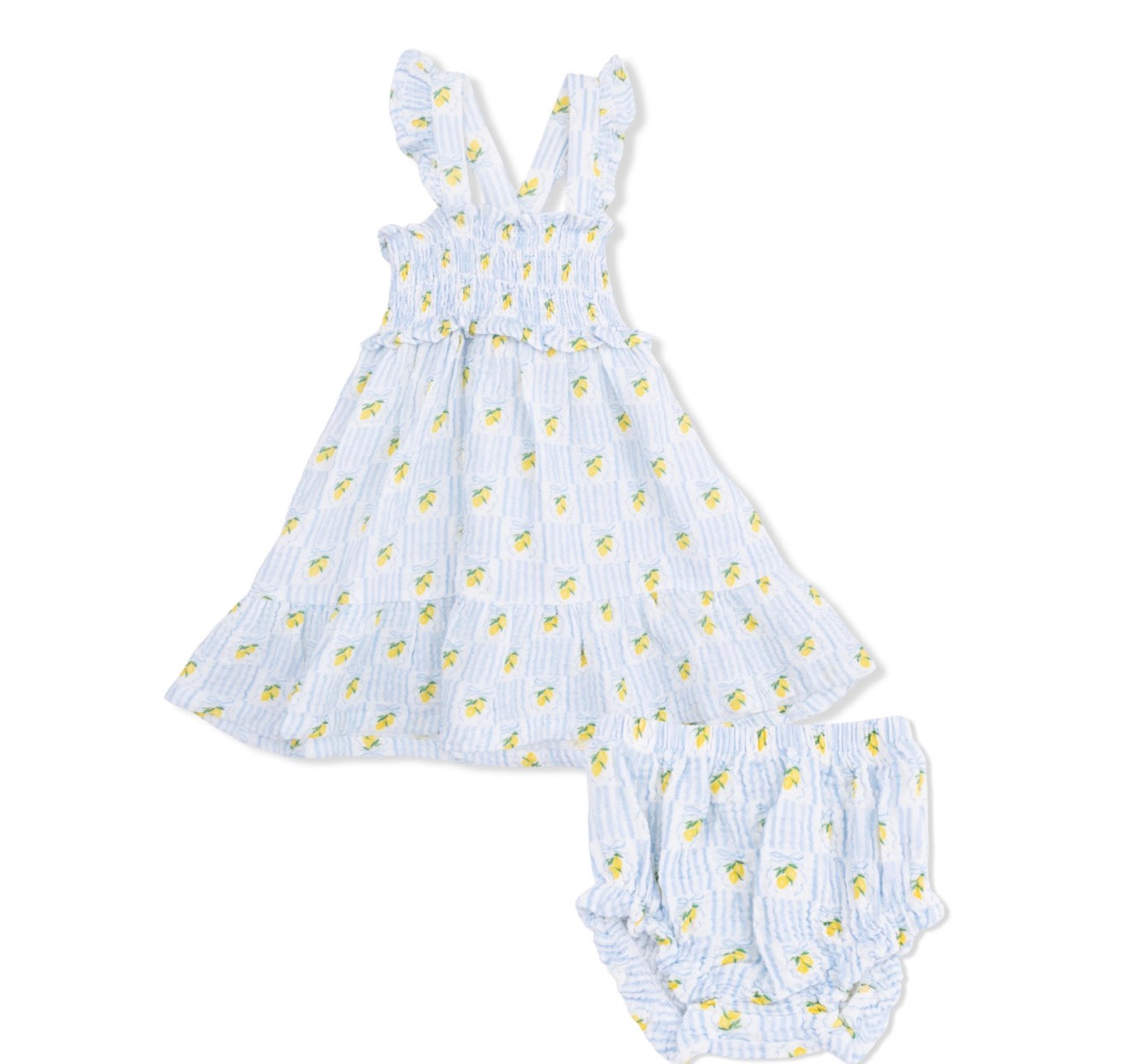 Lovely Lemons Smocked Ruffle Sundress With Bloomer