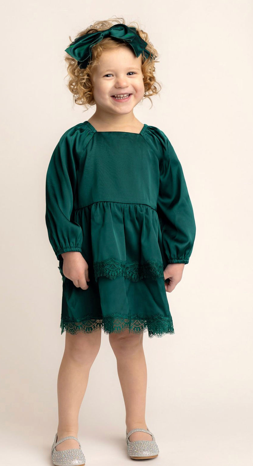 Emerald Lace Longsleeve Dress