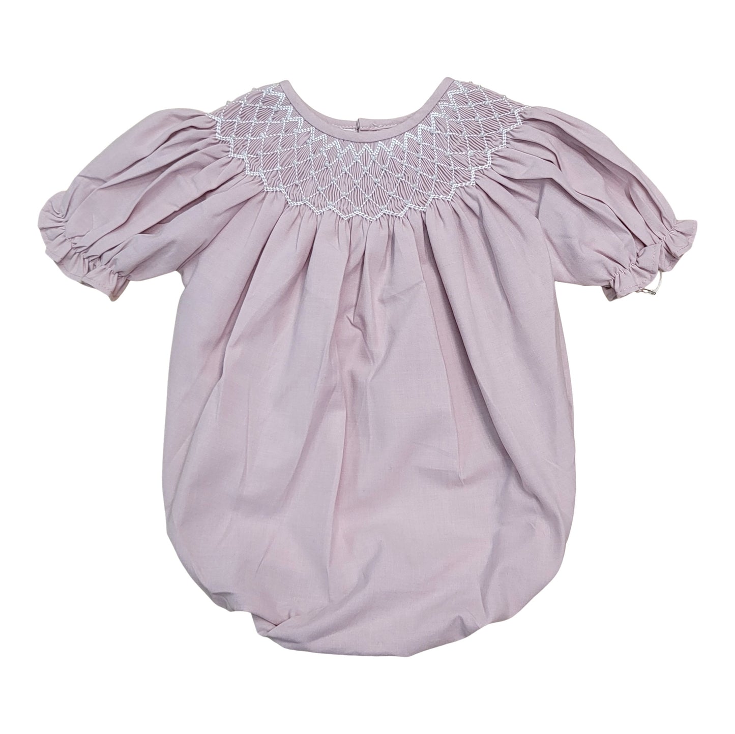Catherine Dusty Pink Smocked Bubble
