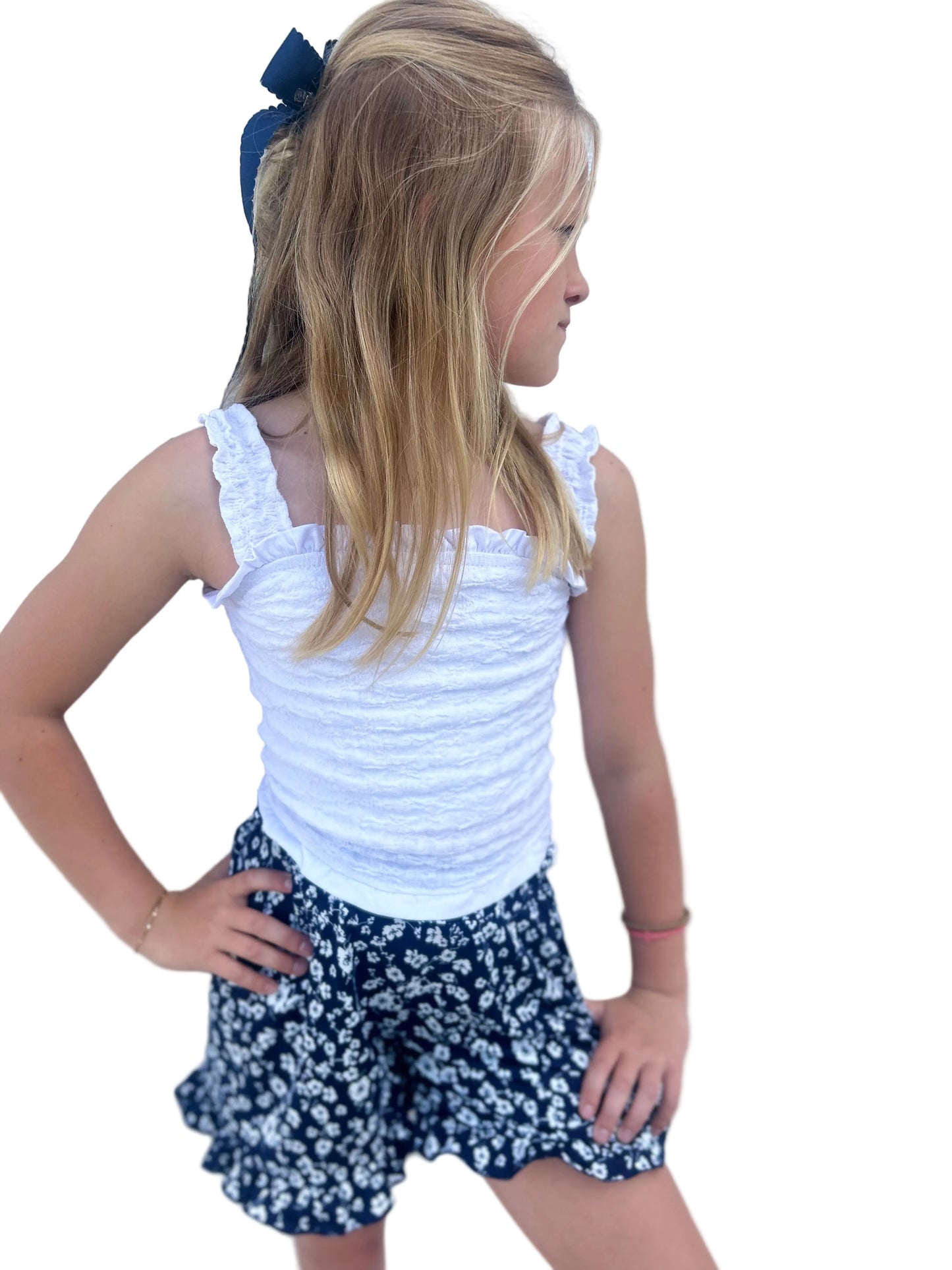 White Ruched Tank