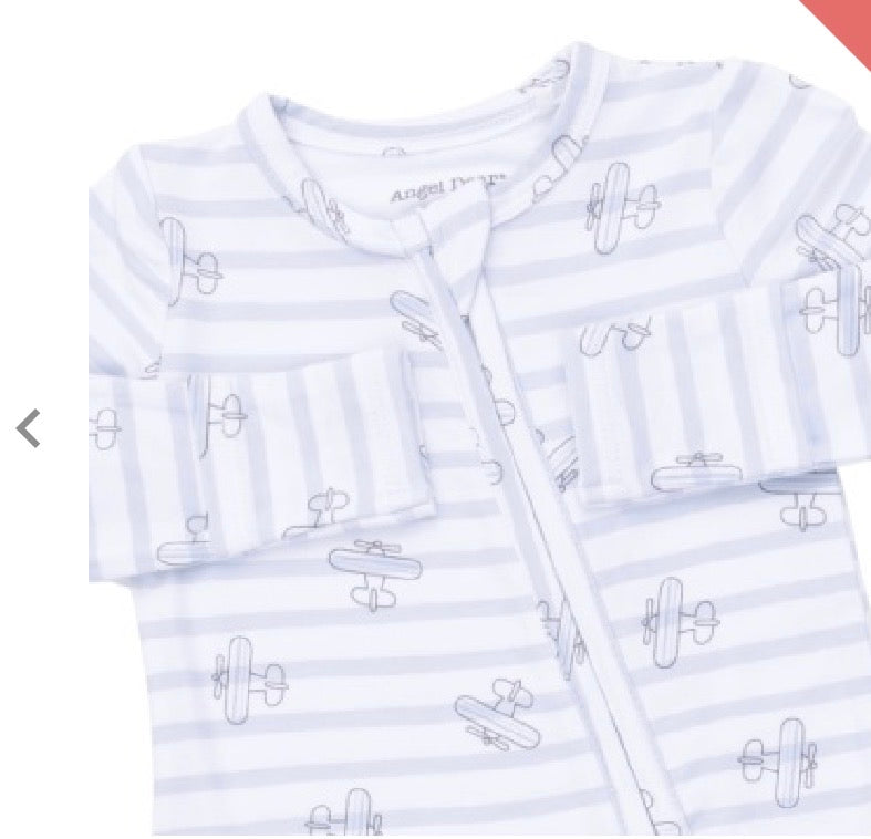 Airplane Stripe 2way Zipper Footie