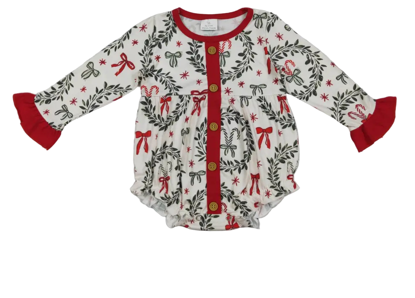 Red Bow Printed Christmas Bubble