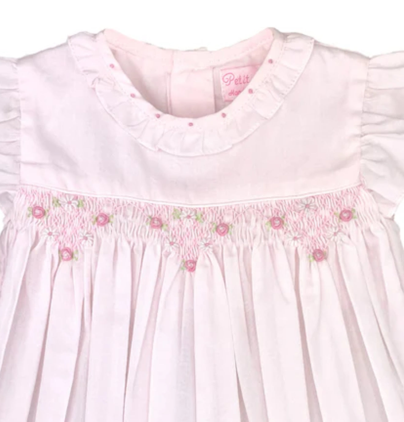 Pink Rosebud Smocked Bubble