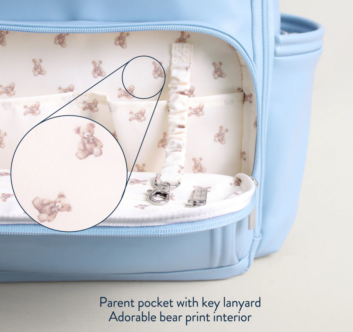 Boss Plus Backpack Diaper Bag Light Blue Bear