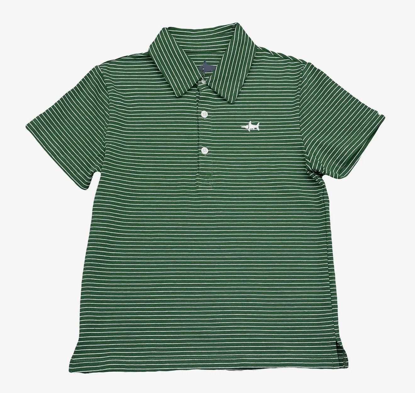 Banks Boys SS Polo Green/White Stripe