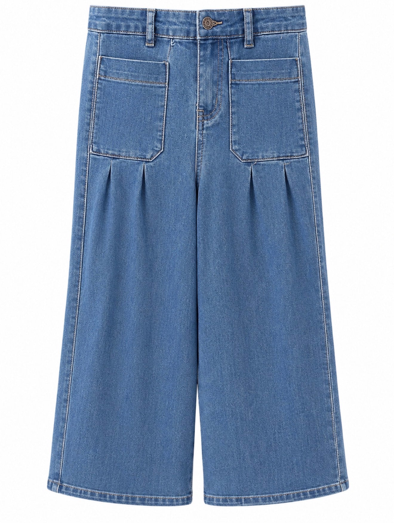 Tractor Jeans with Pleated Pockets