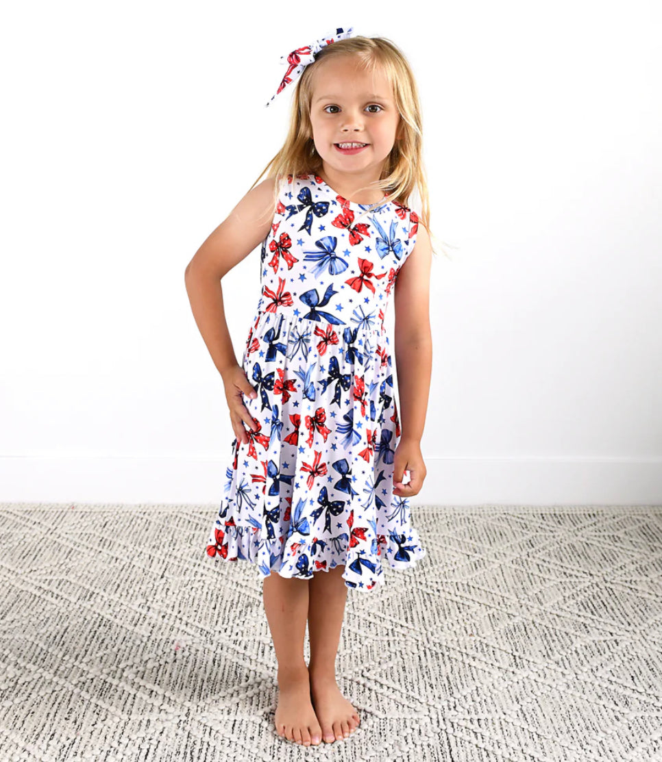 Stars + Bows Twirl Dress