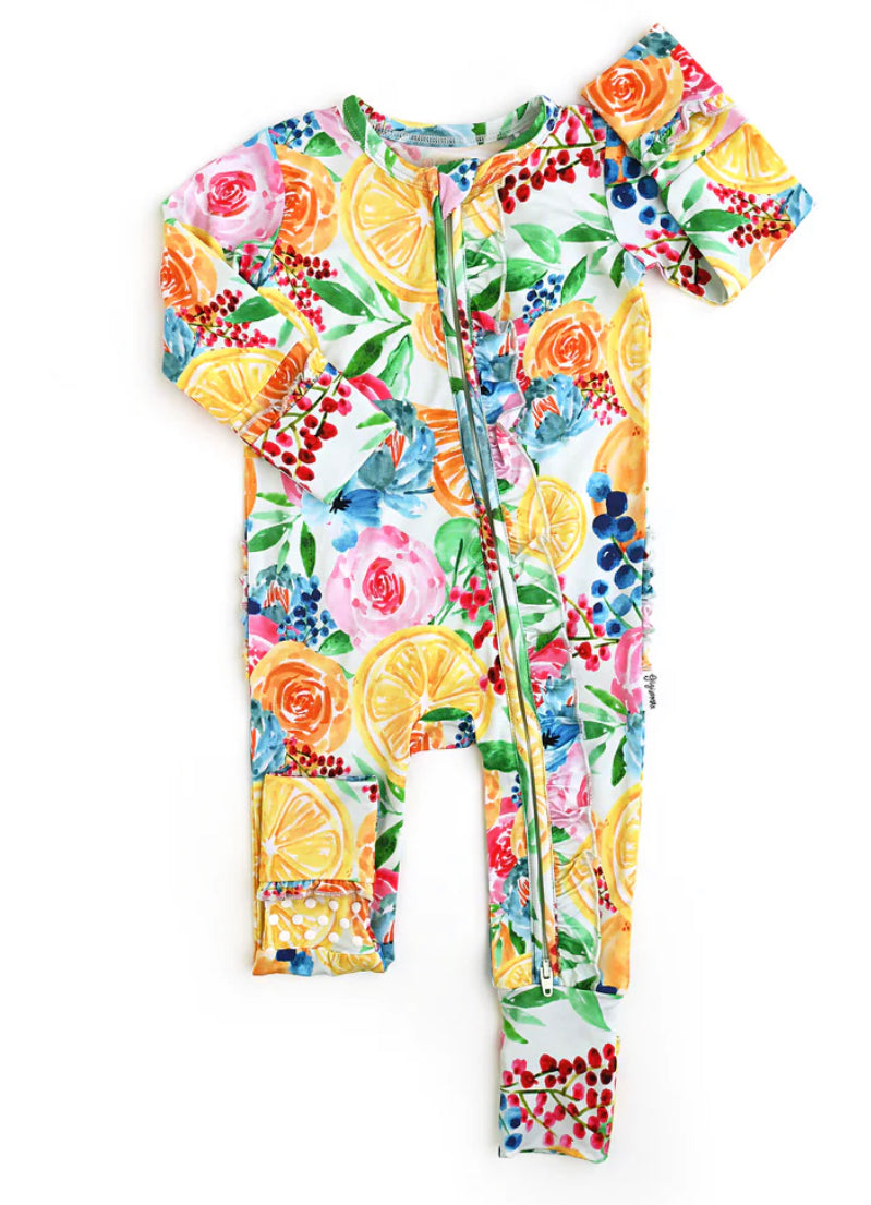 Lillyana Ruffle Zipper Converter Footie