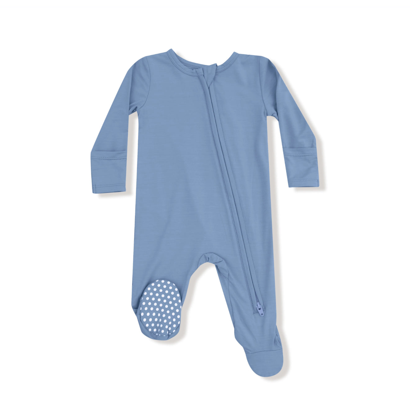 Soft Chambray Zipper Footie