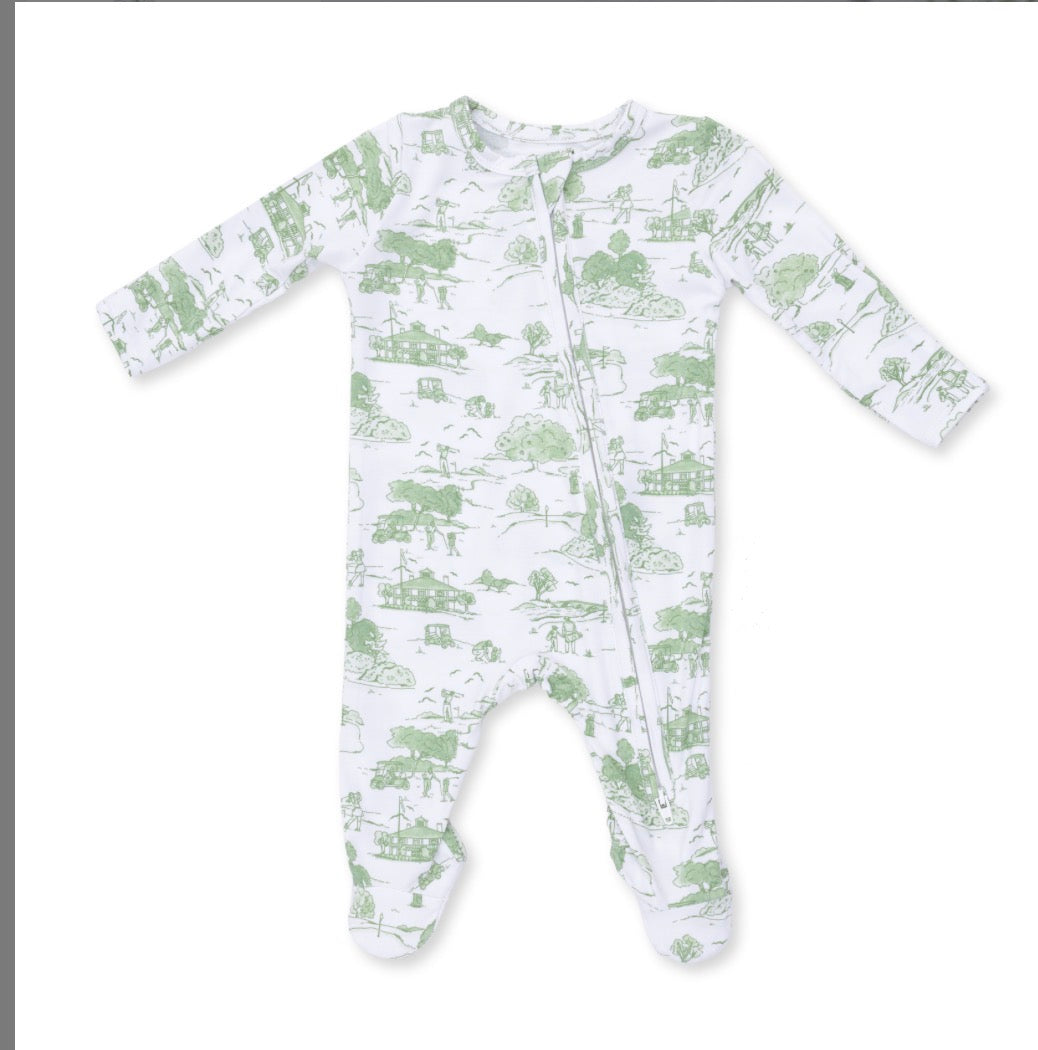 Golf Toile Green 2way Zipper Footie