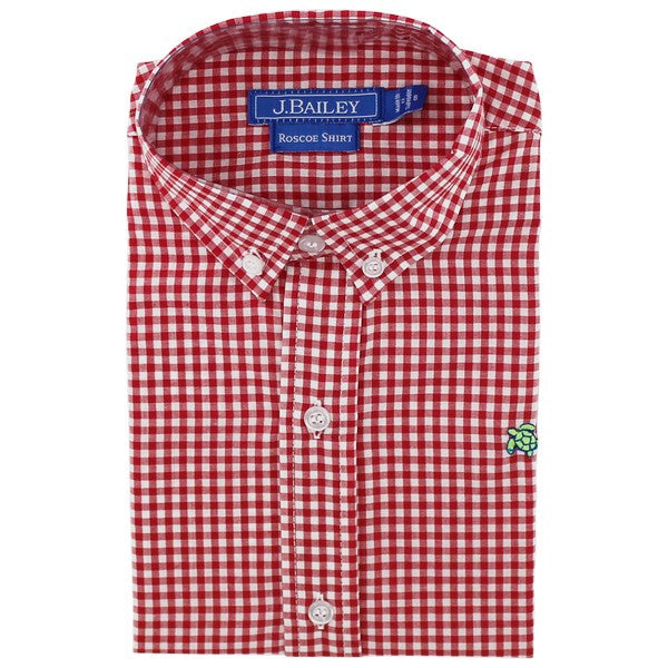Roscoe Button Red Check