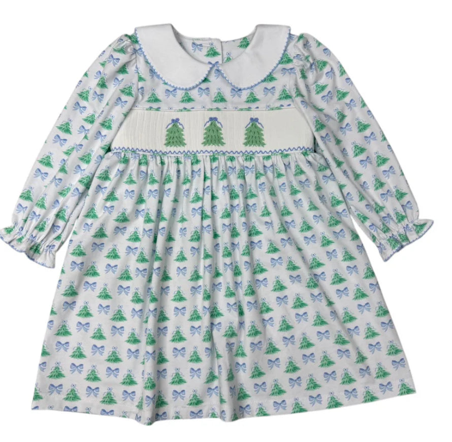 Christmas Tree Smocked Dress
