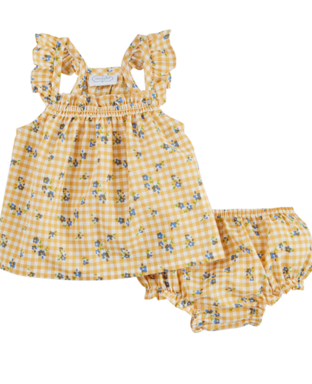 Yellow Gingham Pinafore Set