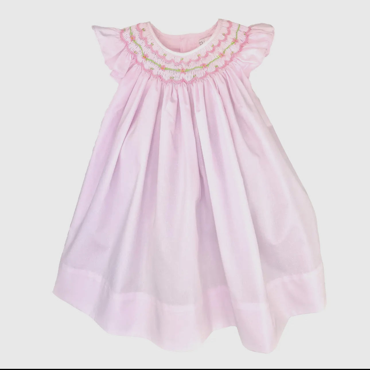 Pink Smock Dress with Flowers