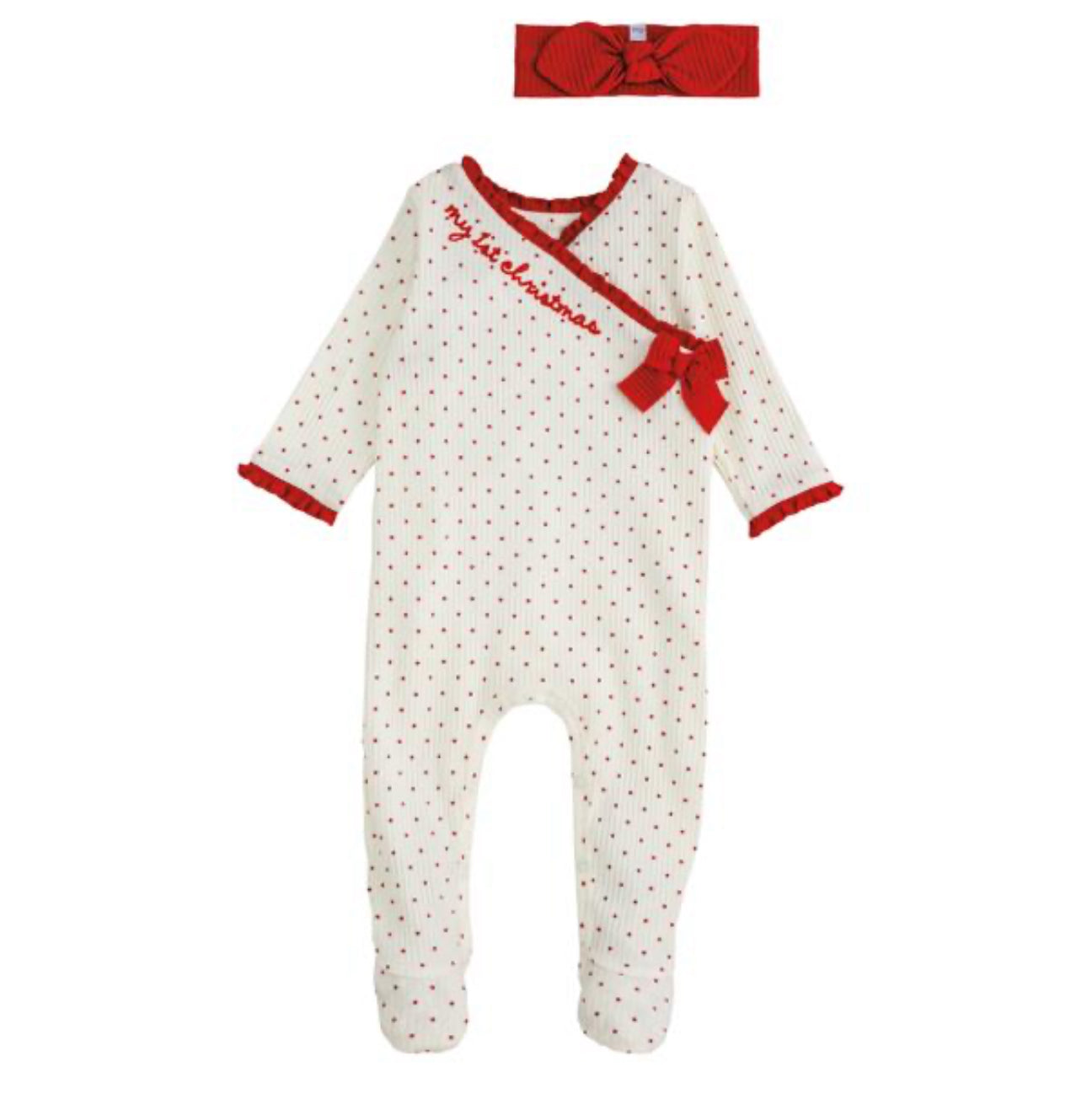 My First Christmas Footie w/Headband