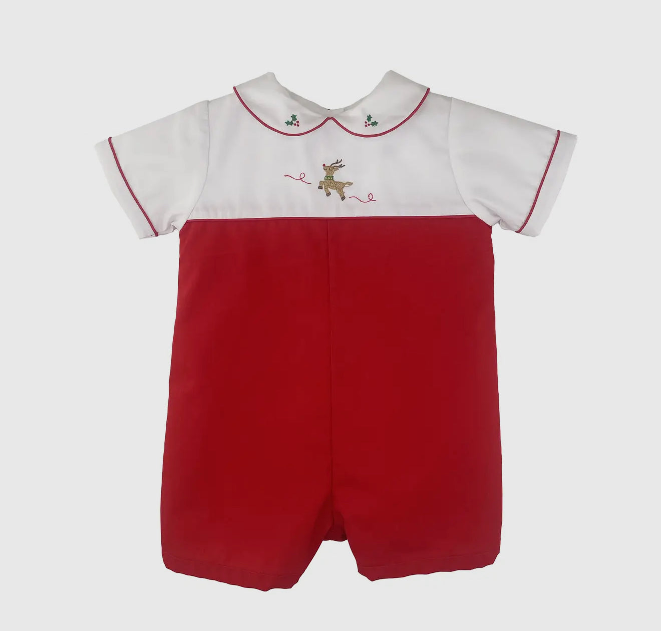 Romper With Embroidered Reindeer