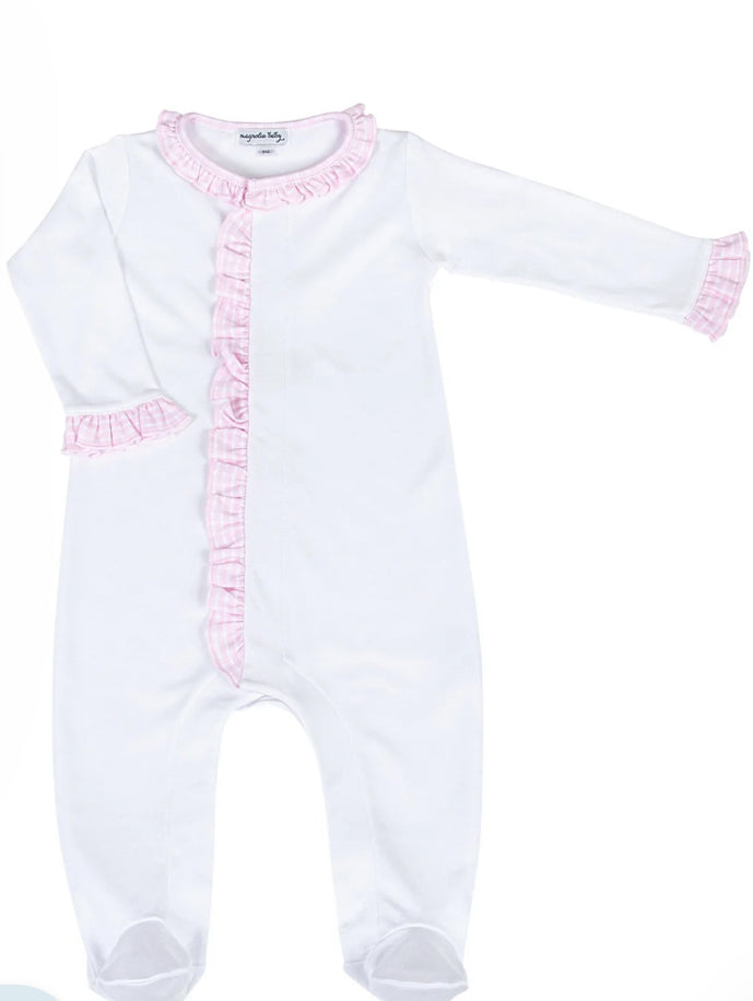 New Beginnings Pink Ruffle Footie