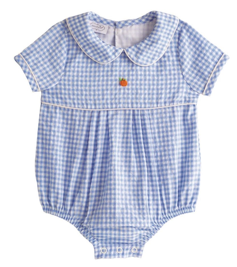 Blue Gingham Pumpkin Bubble