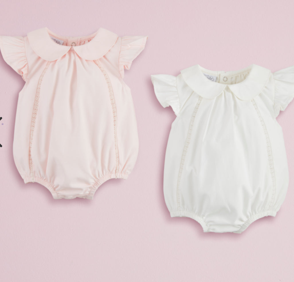 Pink Collared Poplin Bubble 0-3m