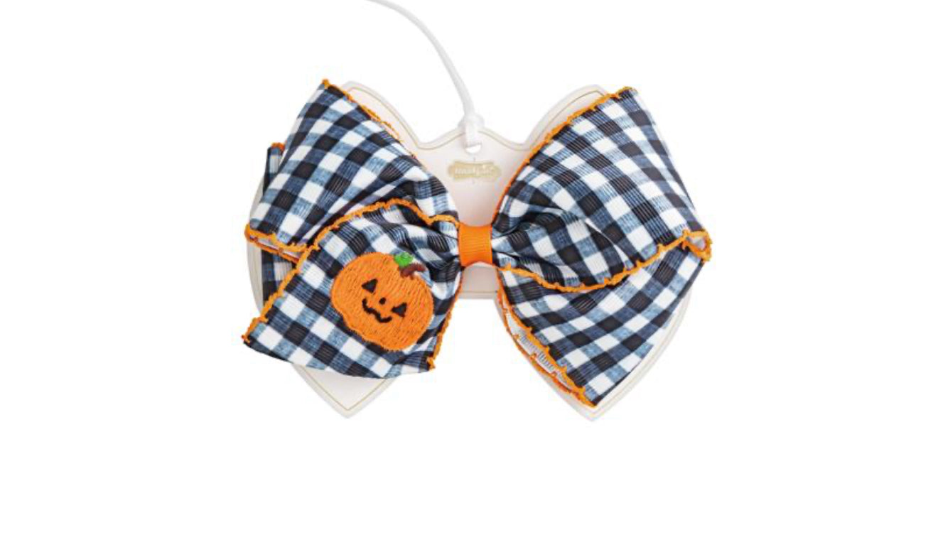 Pumpkin Embroidered Bow