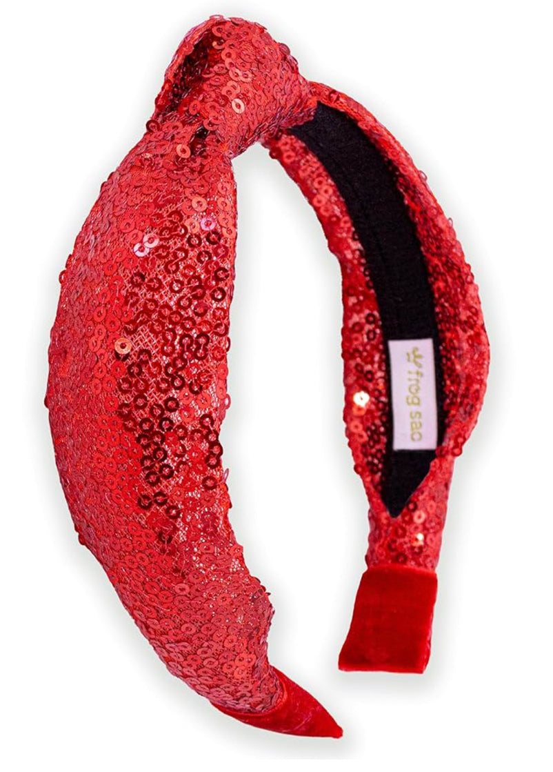 Red Sequin Knot Headbands