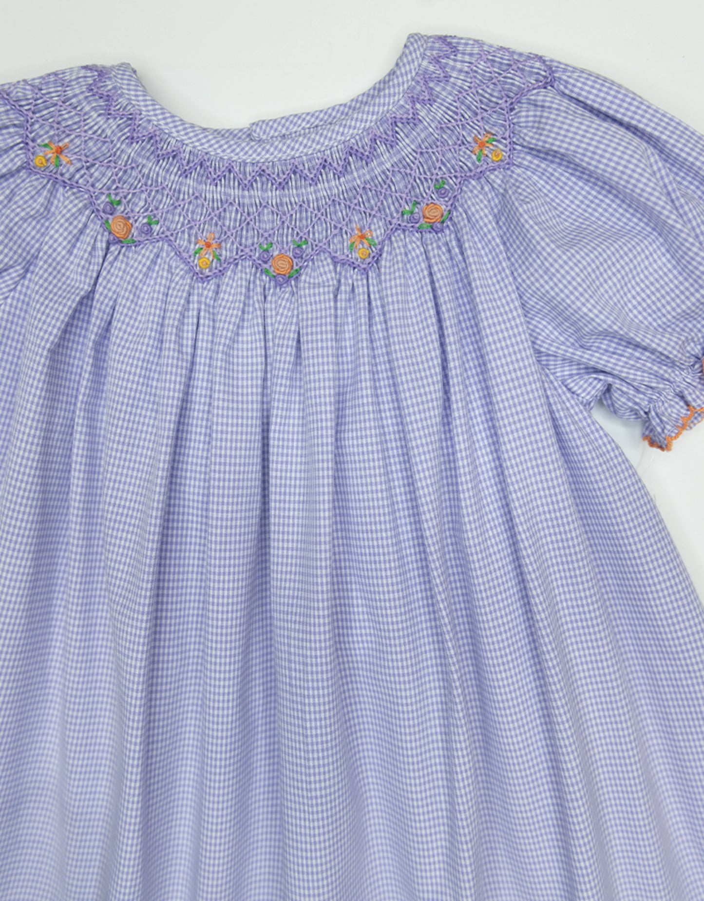 Lavender Gingham Smock Dress