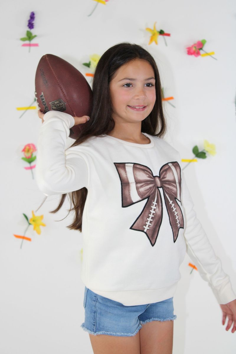 Football Bow Sweatshirt