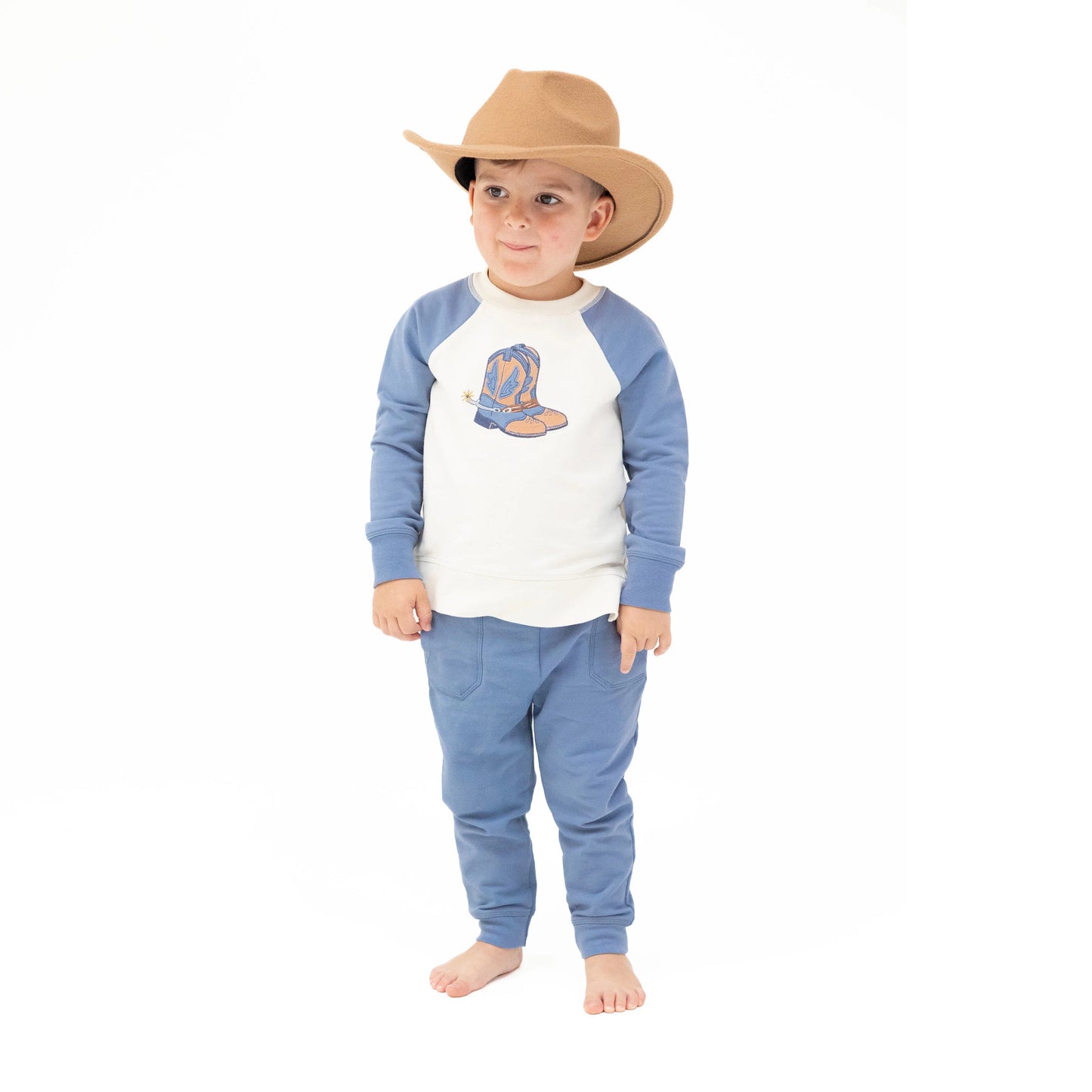 Country Calico Boy Terry Jogger Set