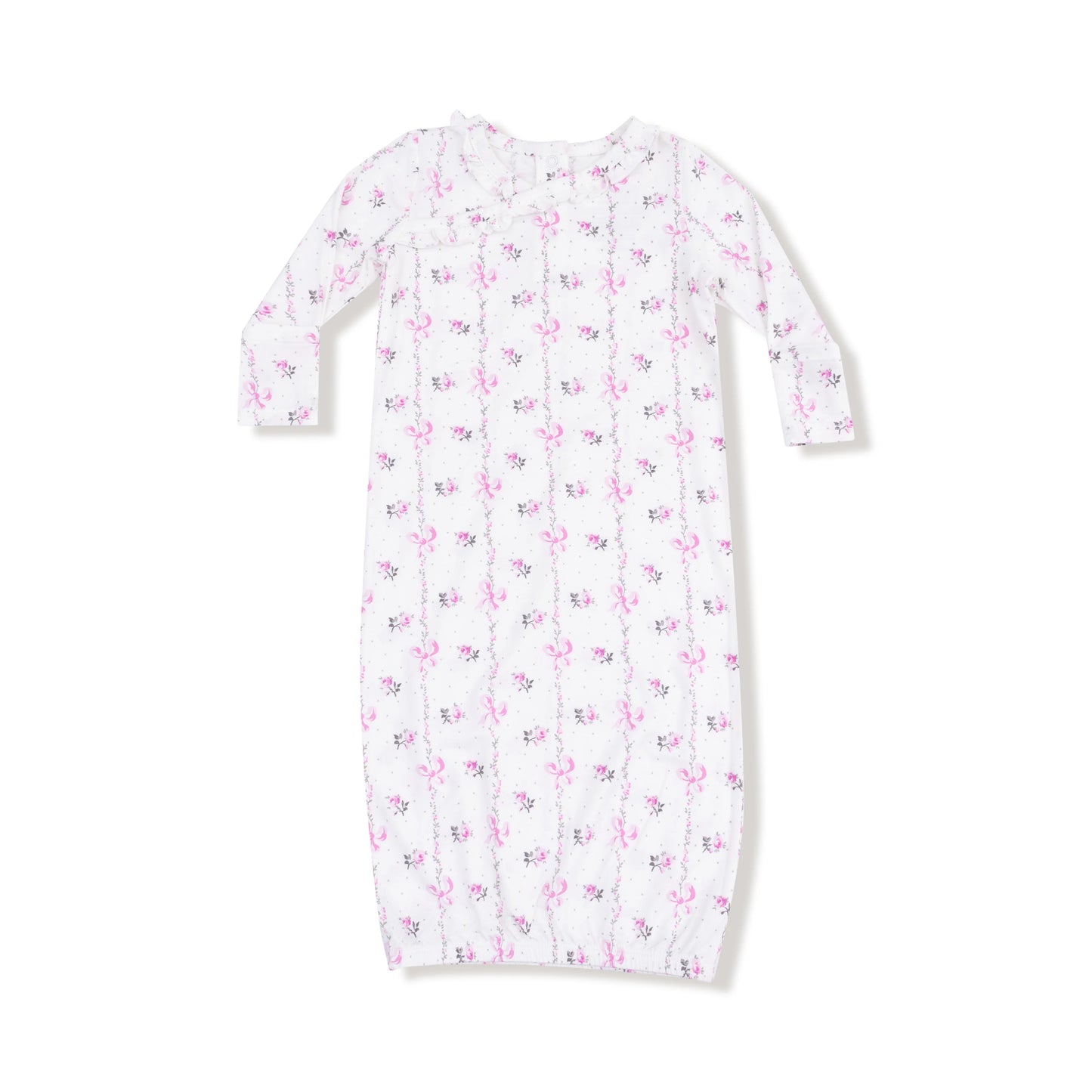 Dainty Buds Bow Stripe Kimono Gown
